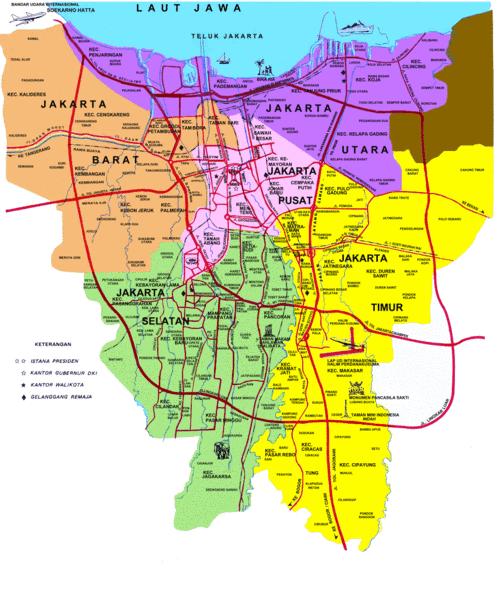Peta wilayah Jakarta
