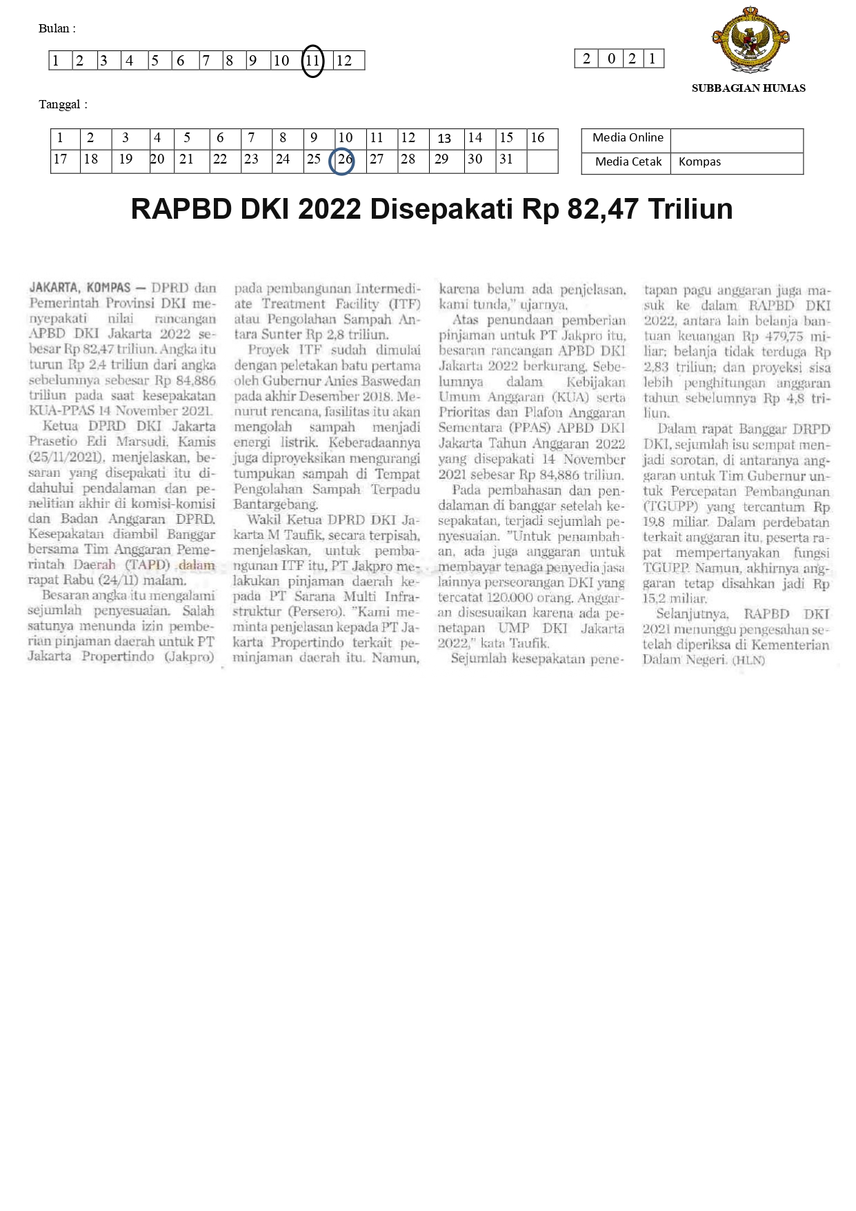 RAPBD DKI 2022 Disepakati Rp 82,47 Triliun