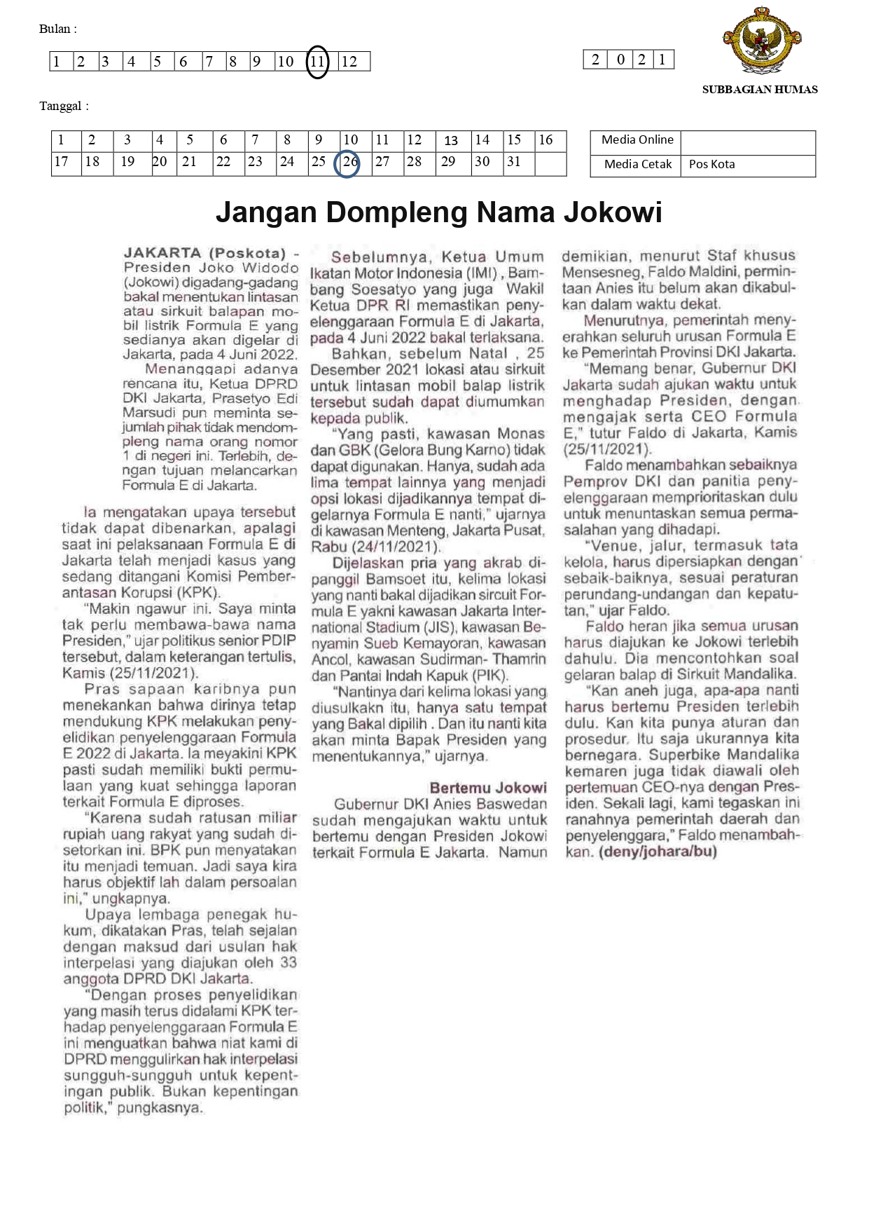 Jangan Dompleng Nama Jokowi