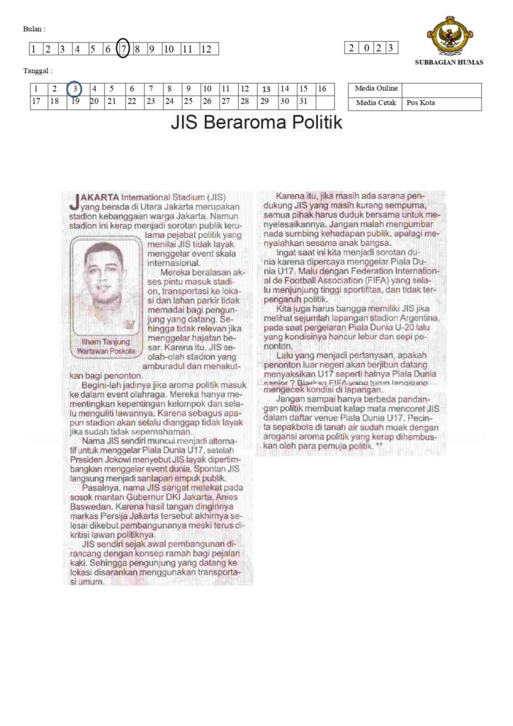 Jis Beraroma Politik Bpk Perwakilan Provinsi Dki Jakarta